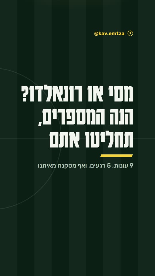 שקופית פתיחה של @kav.emtza, מסי או רונאלדו? הנה המספרים, תחליטו אתם