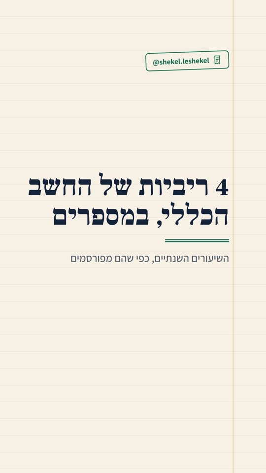 שקופית פתיחה של @shekel.leshekel, 4 ריביות של החשב הכללי, במספרים